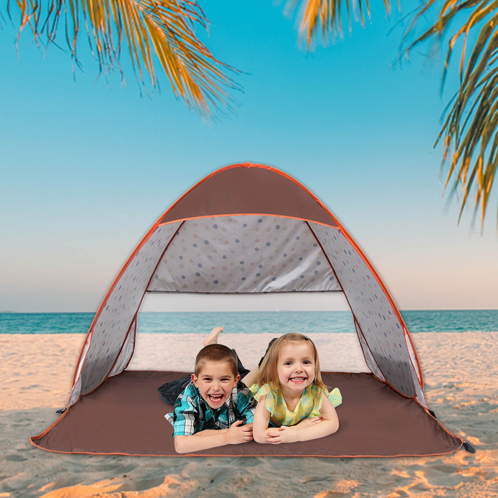 Cheap Goat Tents Beach Tent Outdoor Instant Pop up Open Tents Waterproof Anti UV Sun Shelter With Pegs UV Protection Camping Fishing Tent Tents 